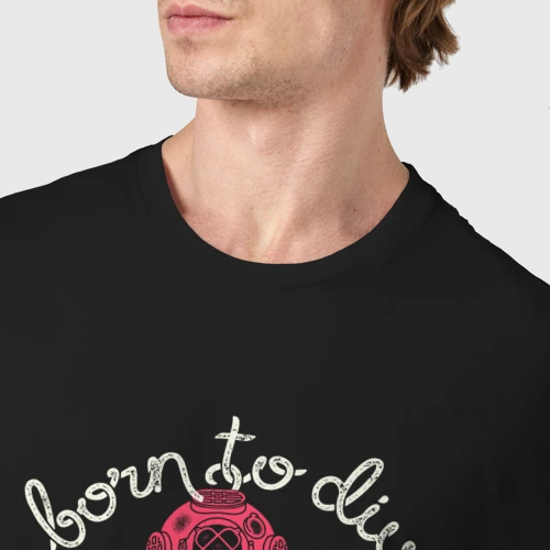 Мужская футболка хлопок с принтом Рождённый нырять глубоко в море, фото #4