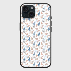 Чехол силиконовый для Apple iPhone 15 матовый Пенис и растения