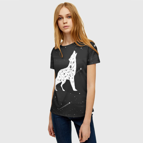 Женская футболка 3D Созвездие волка , цвет 3D печать - фото 3