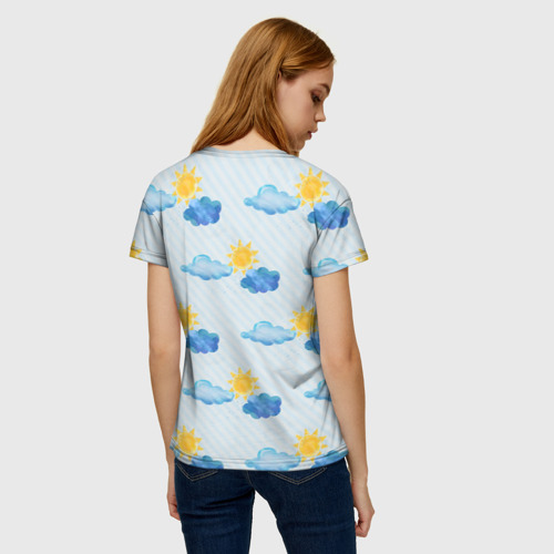 Женская футболка 3D с принтом Писающая  собачка, вид сзади #2
