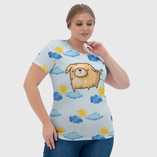 Женская футболка 3D с принтом Писающая  собачка, фото #4