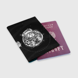 Обложка для паспорта матовая кожа Хомяк в космосе - фото 2
