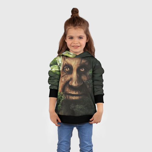 Детская толстовка 3D с принтом Мудрое дерево с лицом мем, вид сбоку #3