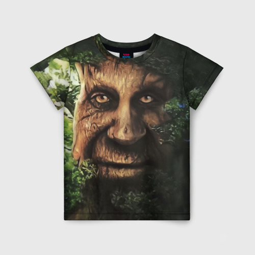 Детская футболка 3D Мудрое дерево с лицом мем, цвет 3D печать