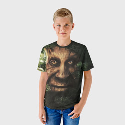 Детская футболка 3D Мудрое дерево с лицом мем - фото 2