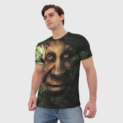 Мужская футболка 3D Мудрое дерево с лицом мем - фото 2