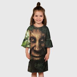 Детское платье 3D Мудрое дерево с лицом мем - фото 2
