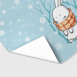 Бумага для упаковки 3D Кролик в снеженом лесу - фото 2