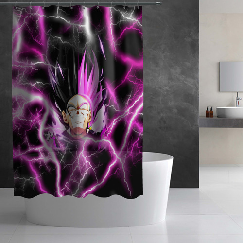 Штора 3D для ванной Драгон Бол - Гоку и блек  молний - фото 2