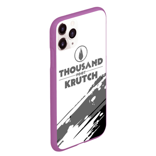 Чехол для iPhone 11 Pro Max матовый Thousand Foot Krutch логотип, цвет фиолетовый - фото 3