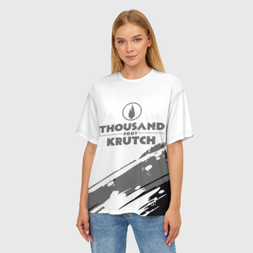 Женская футболка oversize 3D Thousand Foot Krutch логотип, цвет 3D печать - фото 3