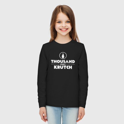 Детский лонгслив хлопок Thousand Foot Krutch белое лого, цвет черный - фото 5