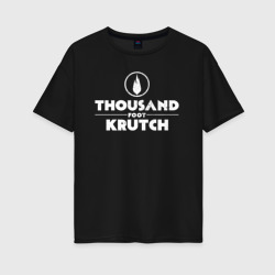 Женская футболка хлопок Oversize Thousand Foot Krutch белое лого