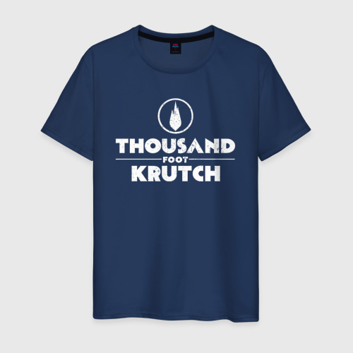 Мужская футболка из хлопка с принтом Thousand Foot Krutch белое лого, вид спереди №1