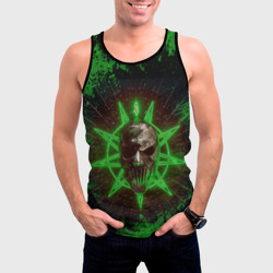 Мужская майка 3D Slipknot green  star - фото 2