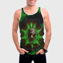 Мужская майка 3D Slipknot green  star - фото 2