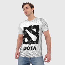 Мужская футболка 3D Dota с потертостями на светлом фоне - фото 2