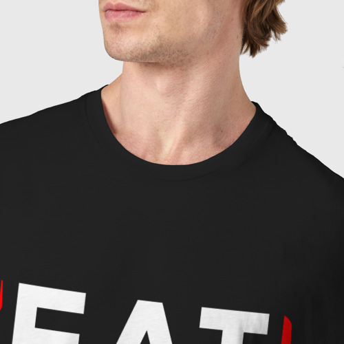 Мужская футболка хлопок с принтом Надпись eat sleep Valorant repeat, фото #4