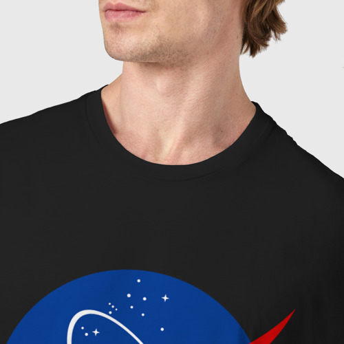Мужская футболка хлопок Дима НАСА, цвет черный - фото 6