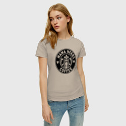 Женская футболка хлопок Мама любит кофе Старбакс - фото 2