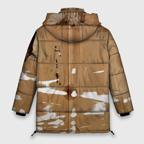 Женская зимняя куртка 3D с принтом Стрелка вверх на рваном картоне - авангард, вид сзади #1