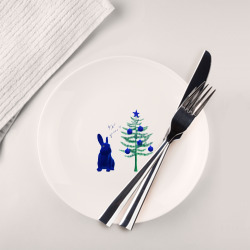 Тарелка Синий кролик успел на елку