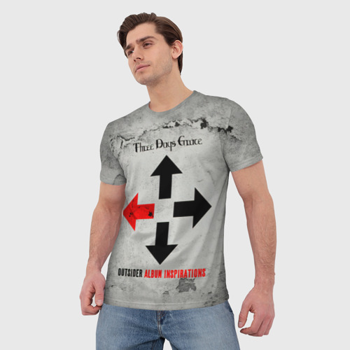 Мужская футболка 3D Outsider Album Inspirations - Three Days Grace, цвет 3D печать - фото 3