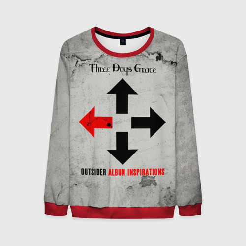 Мужской свитшот 3D Outsider Album Inspirations - Three Days Grace, цвет красный