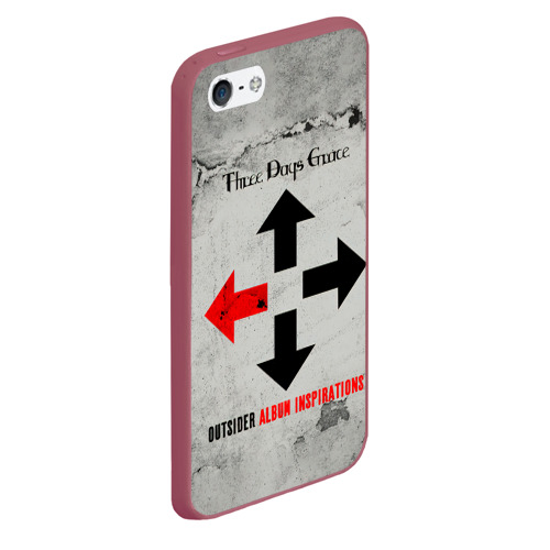 Чехол для iPhone 5/5S матовый Outsider Album Inspirations - Three Days Grace, цвет малиновый - фото 3