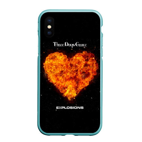 Чехол для iPhone XS Max матовый Explosions - Three Days Grace, цвет мятный