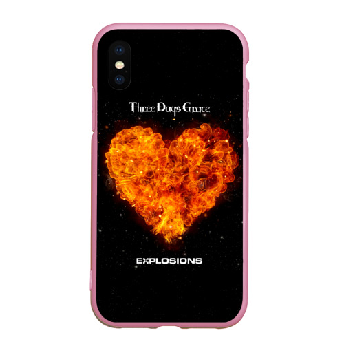 Чехол для iPhone XS Max матовый Explosions - Three Days Grace, цвет розовый