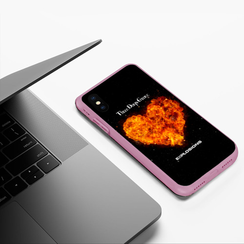 Чехол для iPhone XS Max матовый Explosions - Three Days Grace, цвет розовый - фото 5