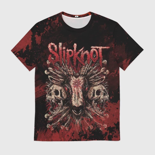 Мужская футболка 3D с принтом Horror    Slipknot, вид спереди #2