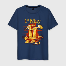 1 Мая праздник трудящихся – Мужская футболка хлопок с принтом купить со скидкой в -20%