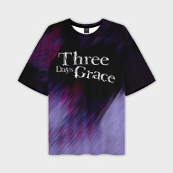 Мужская футболка oversize 3D Three Days Grace lilac