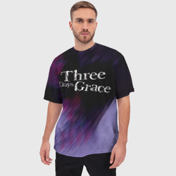 Мужская футболка oversize 3D Three Days Grace lilac - фото 2