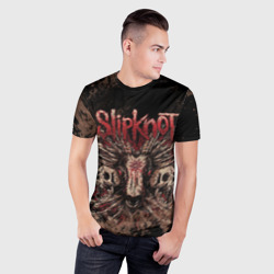 Мужская футболка 3D Slim Slipknot skull - фото 2