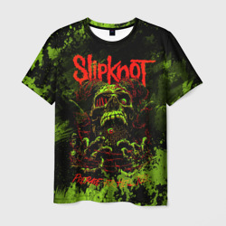 Мужская футболка 3D Slipknot green череп