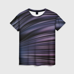 Волнообразные фиолетовые паттерны – Женская футболка 3D с принтом купить со скидкой в -23%