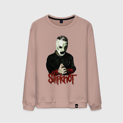 Мужской свитшот хлопок Slipknot mask, цвет пыльно-розовый