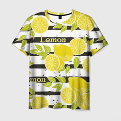 Лимон на чёрно-белом фоне – Мужская футболка 3D с принтом купить со скидкой в -23%