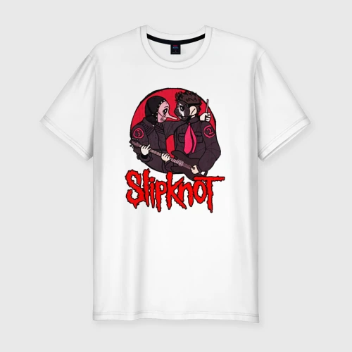Мужская футболка хлопок Slim Slipknot rock