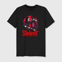 Мужская футболка хлопок Slim Slipknot rock