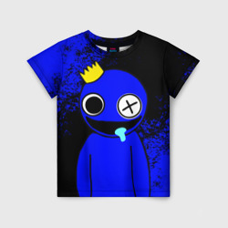 Детская футболка 3D Радужные друзья: улыбчивый Синий