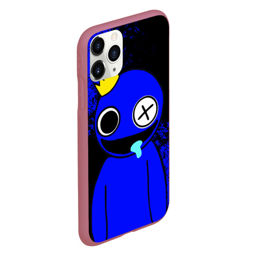 Чехол для iPhone 11 Pro матовый с принтом Радужные друзья: улыбчивый Синий, вид сбоку #3