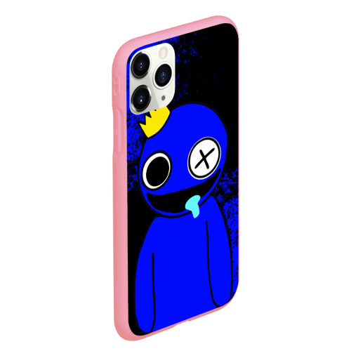 Чехол для iPhone 11 Pro Max матовый с принтом Радужные друзья: улыбчивый Синий, вид сбоку #3