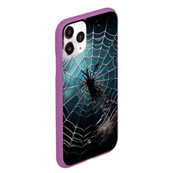 Чехол для iPhone 11 Pro Max матовый Halloween - паутина на фоне мрачного неба - фото 2