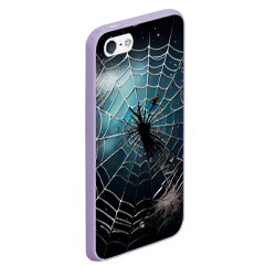 Чехол для iPhone 5/5S матовый Halloween - паутина на фоне мрачного неба - фото 2