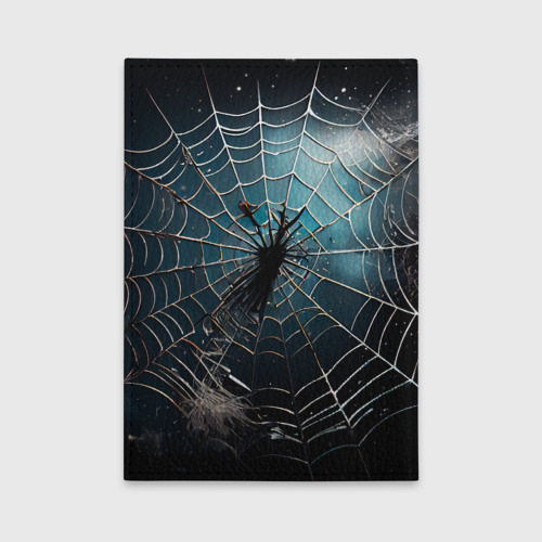 Обложка для автодокументов Halloween - паутина на фоне мрачного неба, цвет черный - фото 2