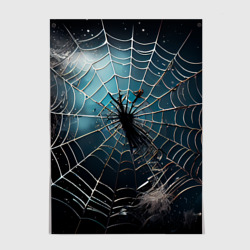Постер Halloween - паутина на фоне мрачного неба